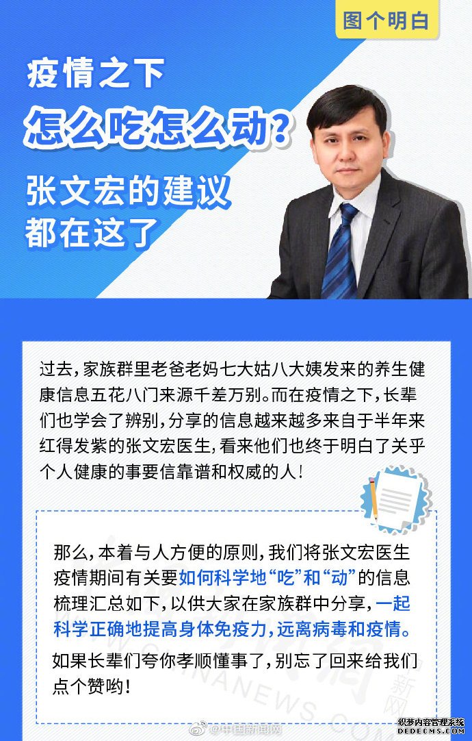 疫情之下怎么吃怎么動？張文宏的建議都在這了