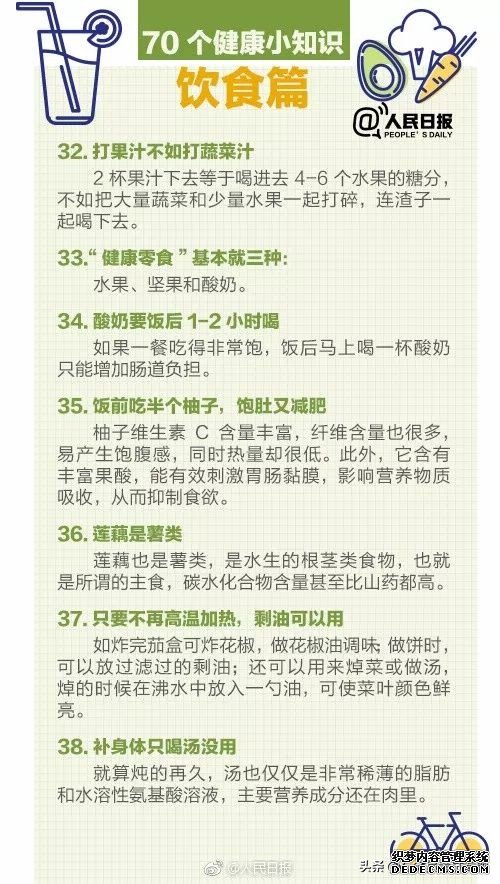 人民日?qǐng)?bào)發(fā)布：70個(gè)超實(shí)用健康小知識(shí)，值得收藏